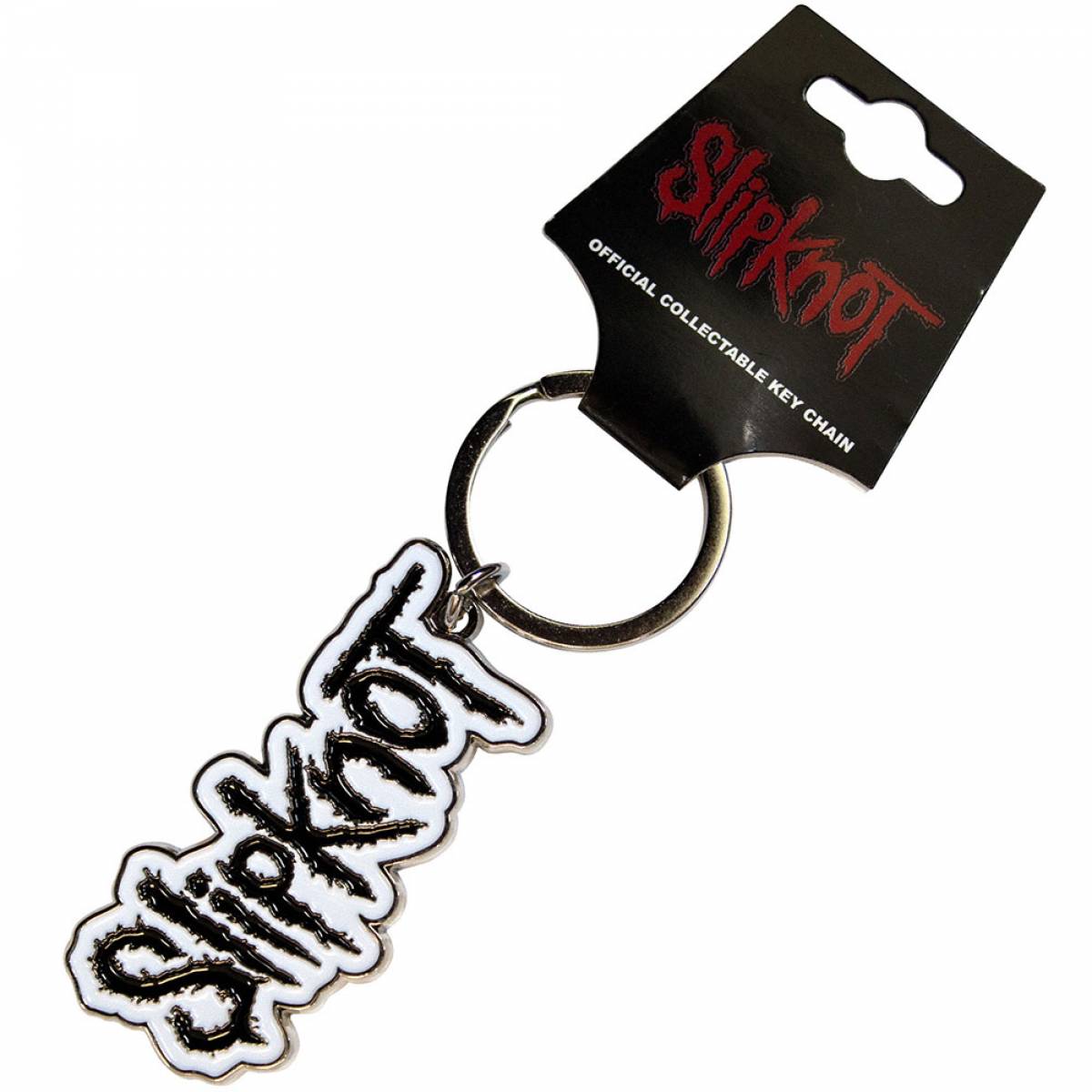 【予約商品】SLIPKNOT Keychain: Black Logo White Border