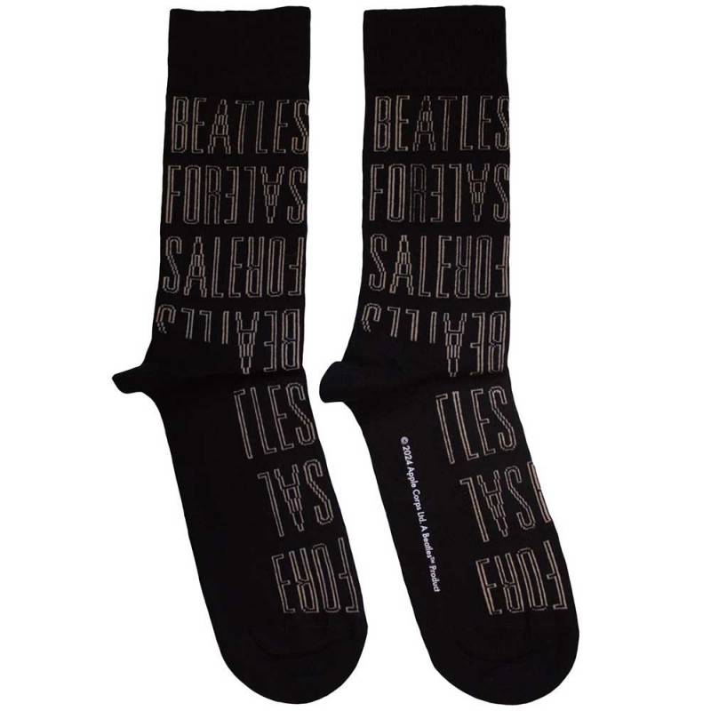 【予約商品】THE BEATLES Unisex Ankle Socks: For Sale Text Outlines Repeat (Black)