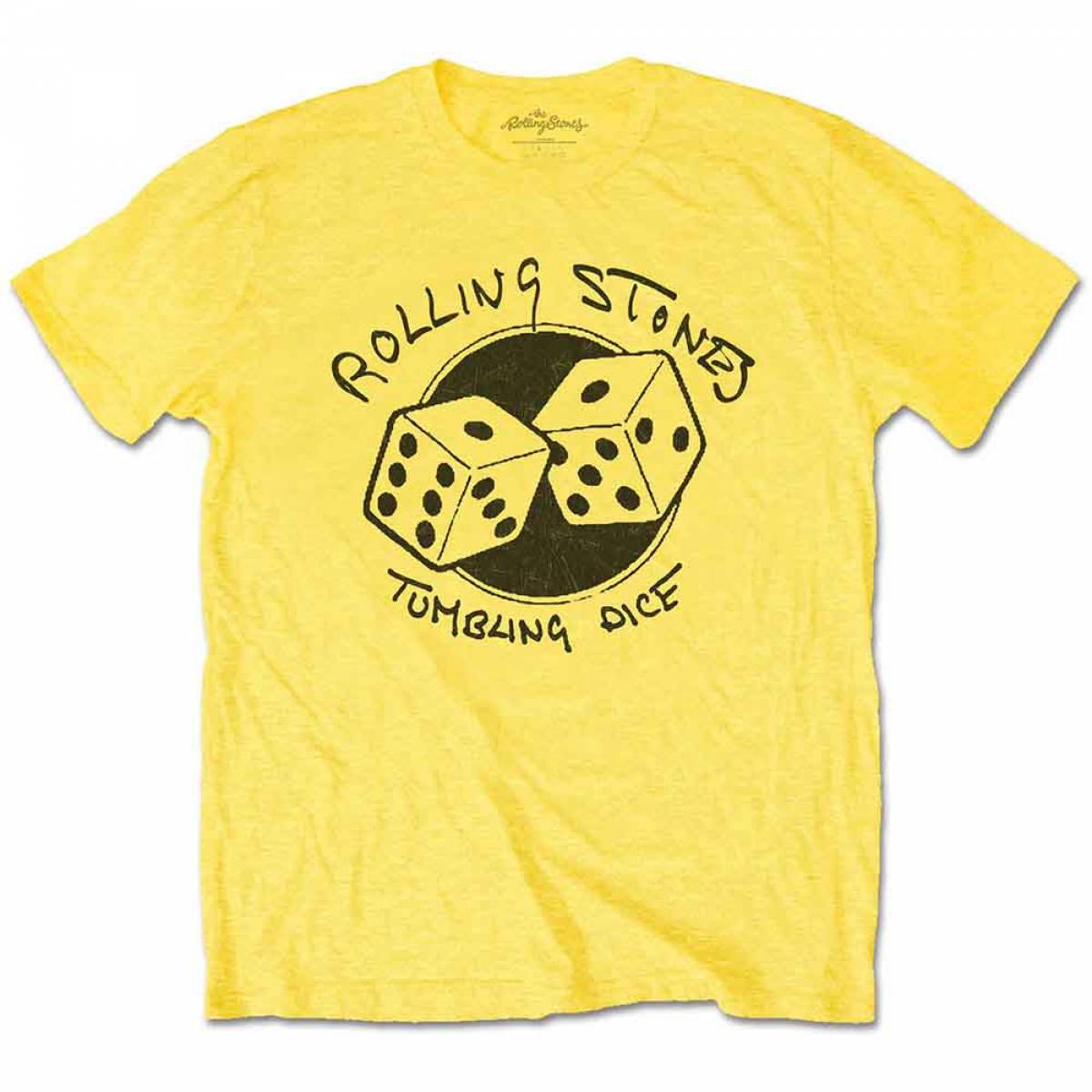 【予約商品】THE ROLLING STONES バンドTシャツ ユニセックス: Tumbling Dice (Yellow) - YELLOW