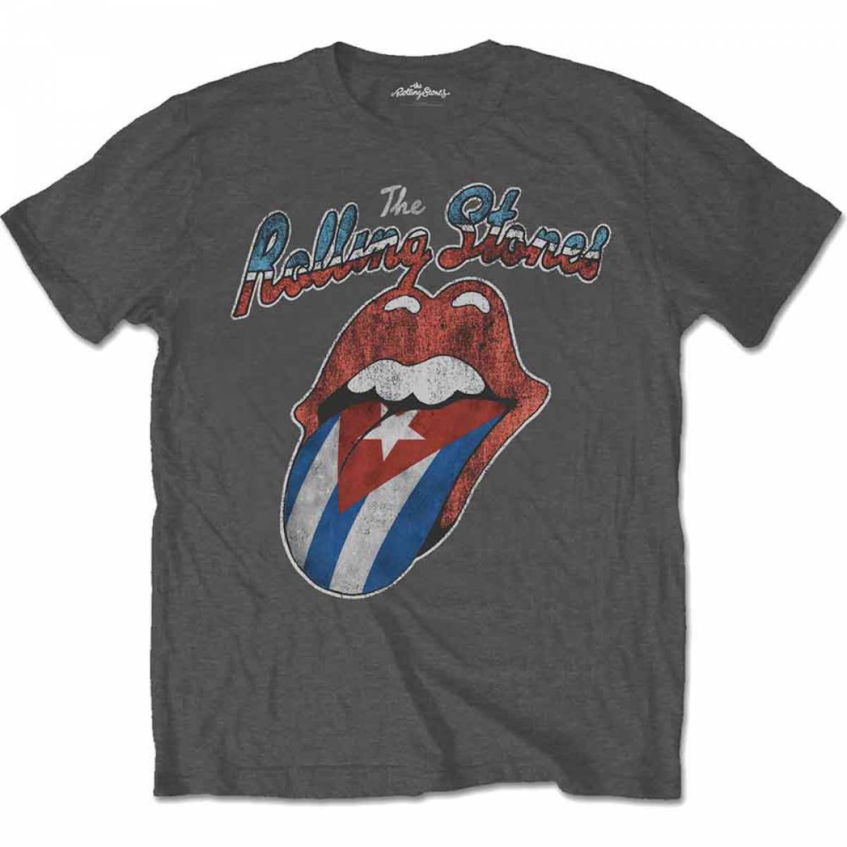 【予約商品】THE ROLLING STONES バンドTシャツ ユニセックス: Rocks Off Cuba - CHARCOAL GREY