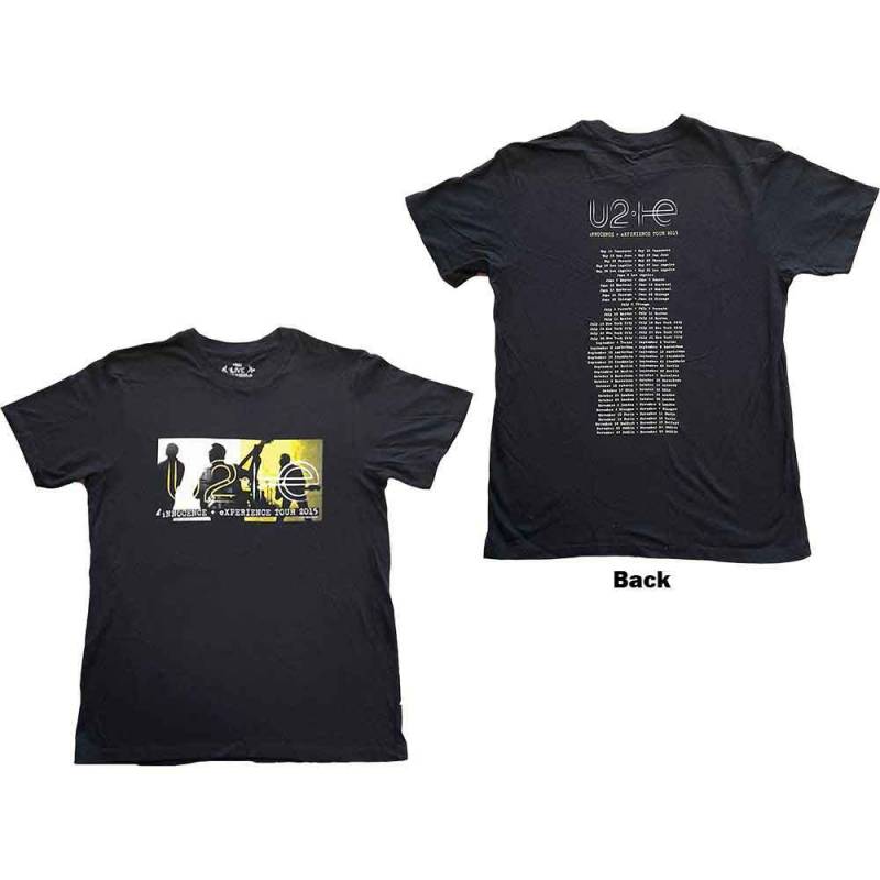 【予約商品】U2 バンドTシャツ ユニセックス: I+E Tour 2015 Band Silhouettes (Black) (Back Print & Ex-Tour)