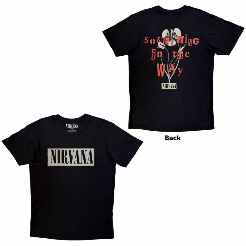 【予約商品】NIRVANA Unisex Premium Carbon バンドTシャツ: Something In The Way (Black) (Back Print)