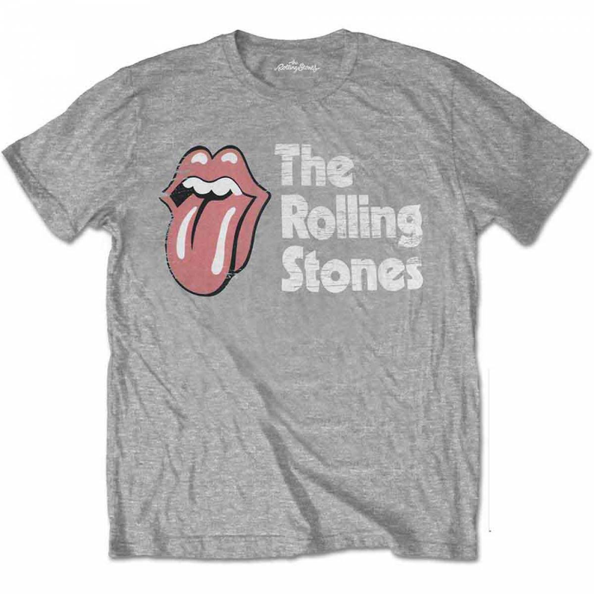 【予約商品】THE ROLLING STONES バンドTシャツ ユニセックス: Scratched Logo (Grey) - GREY