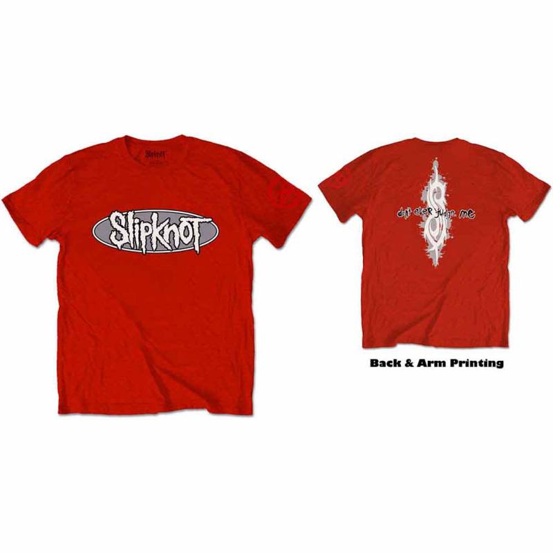 【予約商品】SLIPKNOT バンドTシャツ ユニセックス: 20th Anniversary Don't Ever Judge Me (Red) (Back & Sleeve Print)