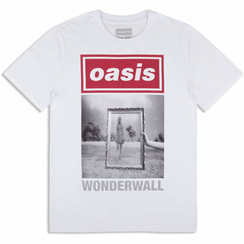 【予約商品】OASIS バンドTシャツ ユニセックス: Wonderwall Single Cover (White) (Ex-Tour)
