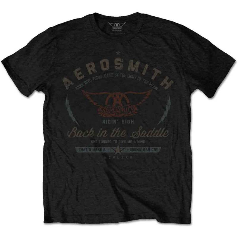 【予約商品】AEROSMITH バンドTシャツ ユニセックス: Back in the Saddle (Black)