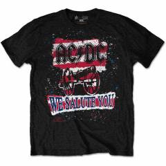 【予約商品】AC/DC バンドTシャツ ユニセックス: We Salute You Stripe (Black) - BLACK