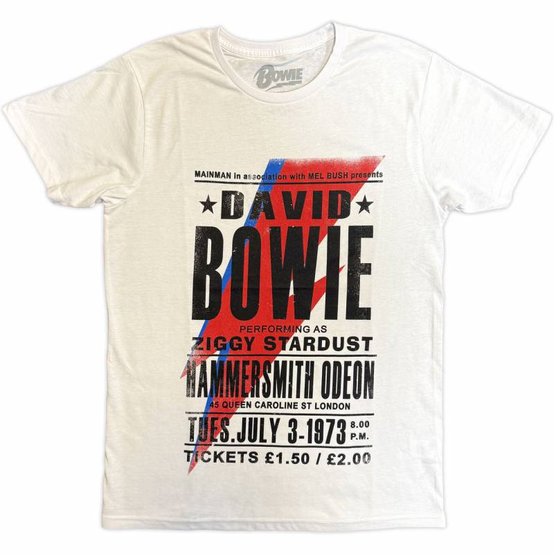 【予約商品】DAVID BOWIE バンドTシャツ ユニセックス: Hammersmith Odeon (White)