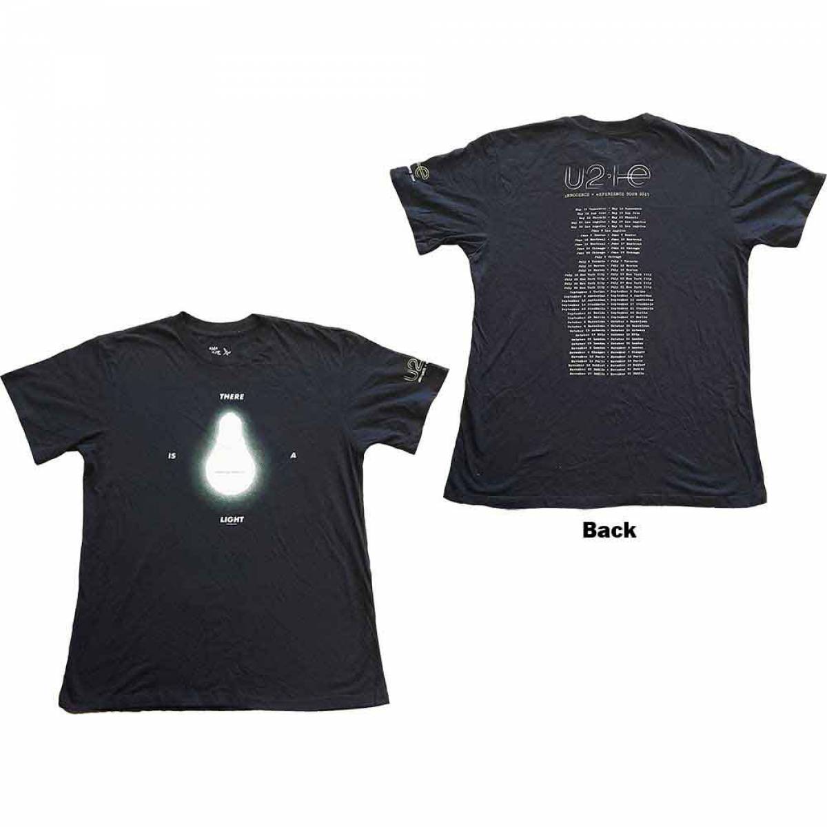 【予約商品】U2 バンドTシャツ ユニセックス: I+E Tour 2015 There Is A Light (Black) (Back Print & Ex-Tour) - BLACK