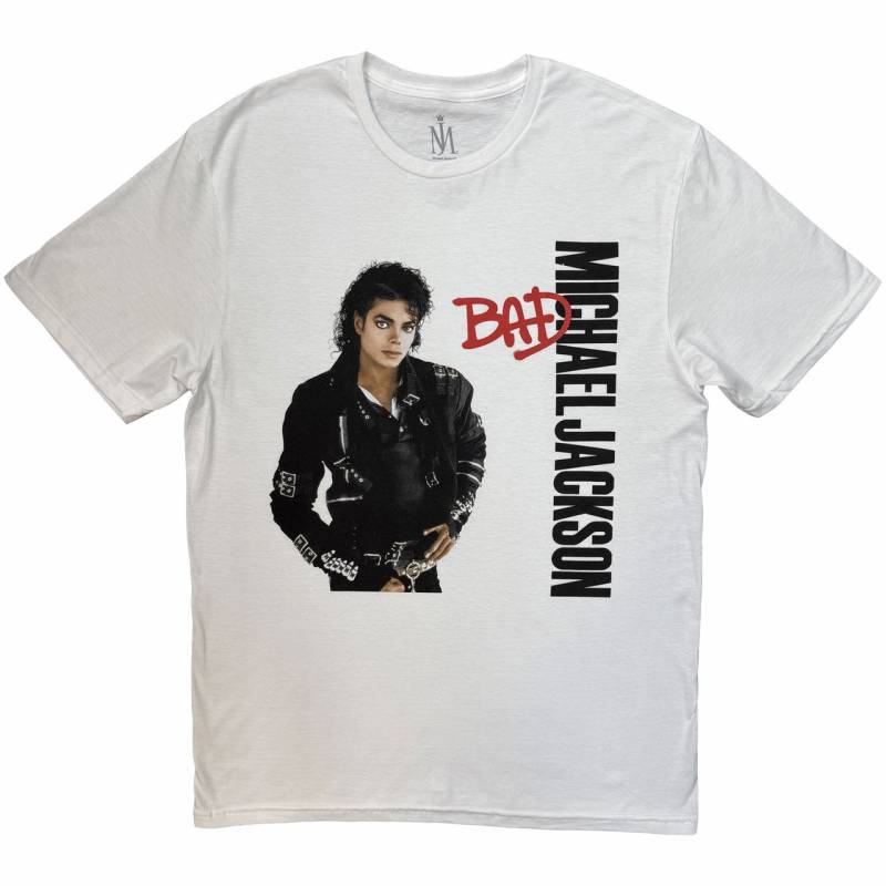 【予約商品】MICHAEL JACKSON バンドTシャツ ユニセックス: Bad (White)