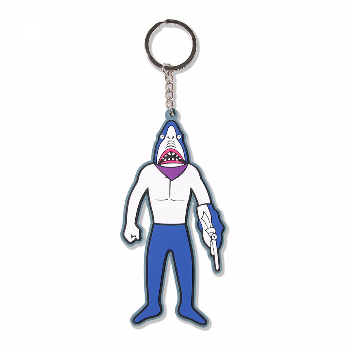 【予約商品】PUNK DRUNKERS (パンクドランカーズ)PDSラバーキーホルダー / 鮫人 - WHITE