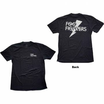 【予約商品】FOO FIGHTERS バンドTシャツ ユニセックス: Flash Logo (Black) (Back Print) - BLACK