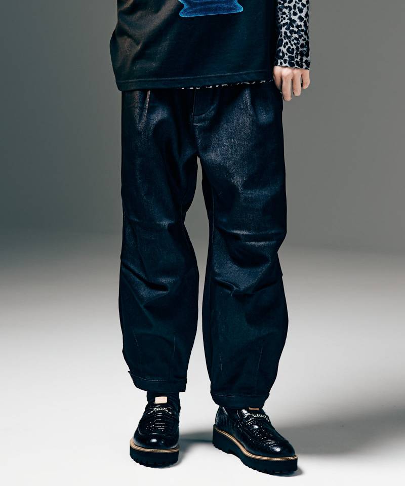 【予約商品】glamb(グラム)Deformed Knit Denim / ディフォームドニットデニム - Black