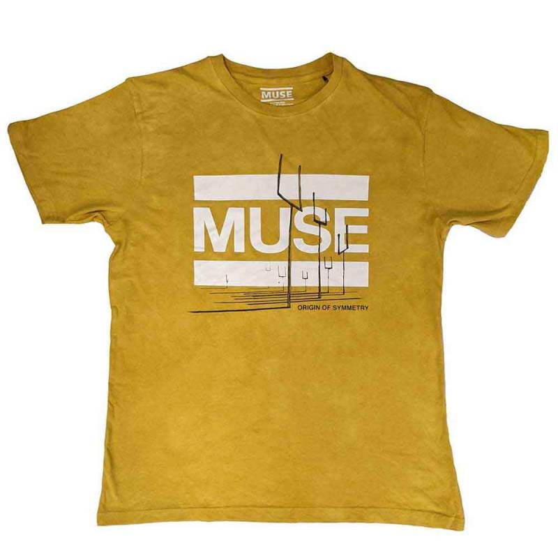 【予約商品】MUSE バンドTシャツ ユニセックス: Origin of Symmetry (Orange Yellow Mineral Wash) (Wash Collection)