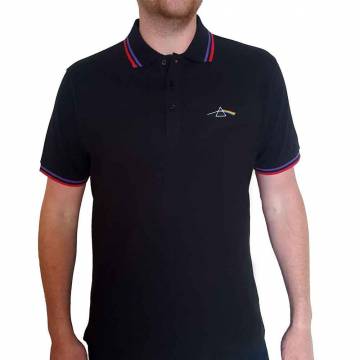 【予約商品】PINK FLOYD Unisex Polo Shirt: Dark Side of the Moon Prism (Black) - BLACK