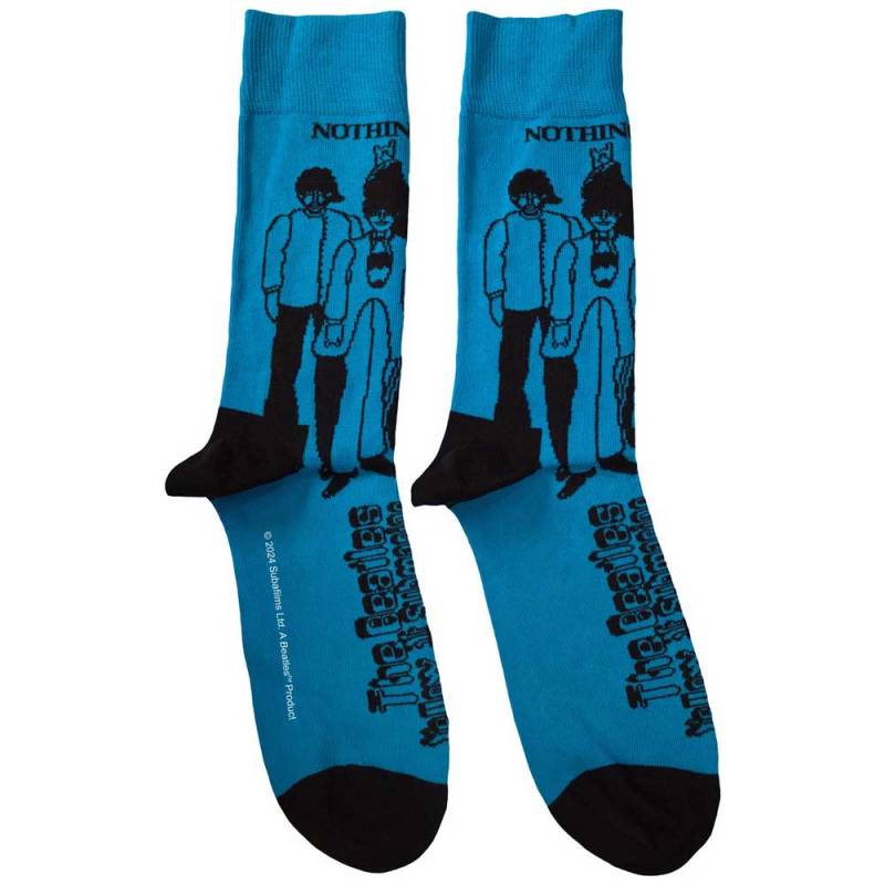 【予約商品】THE BEATLES Unisex Ankle Socks: Sub & Band Outlines (Blue)