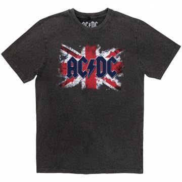 【予約商品】AC/DC Unisex Stone Wash バンドTシャツ: Flag (Charcoal Grey) - CHARCOAL GREY