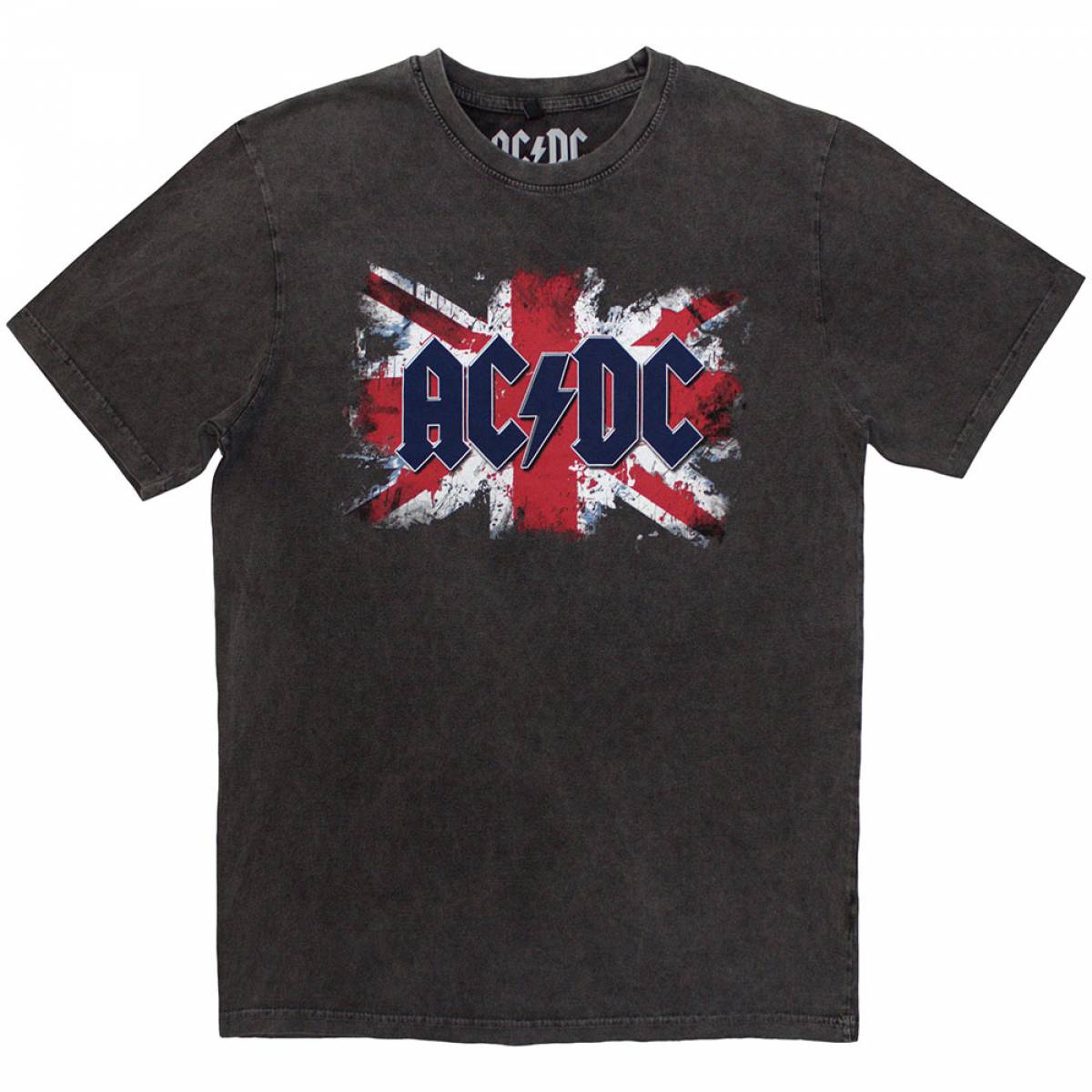 【予約商品】AC/DC Unisex Stone Wash バンドTシャツ: Flag - CHARCOAL GREY