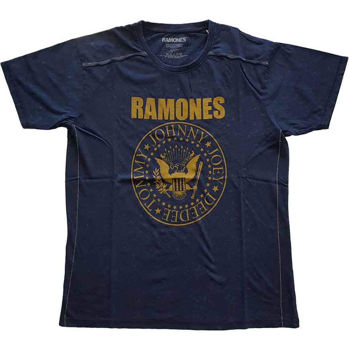 【予約商品】RAMONES バンドTシャツ ユニセックス: Presidential Seal (Navy Blue) (Wash Collection) - NAVY BLUE