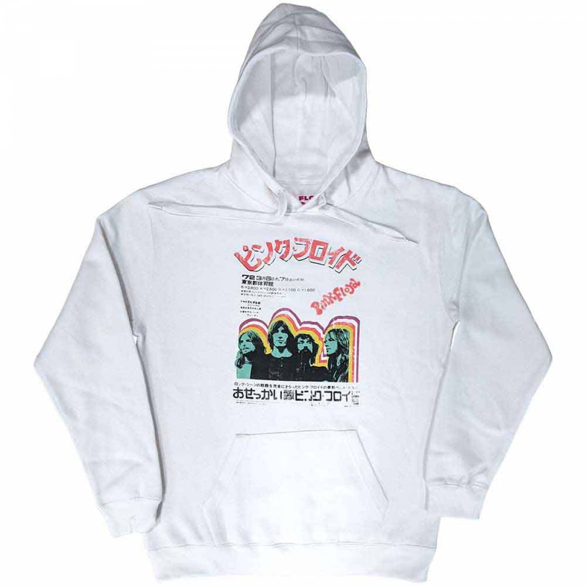 【予約商品】PINK FLOYD Unisex Pullover Hoodie: Japanese Poster (White) - WHITE
