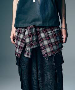 【予約商品】glamb(グラム) Check Shirt Bag / チェックシャツバッグ - Gray