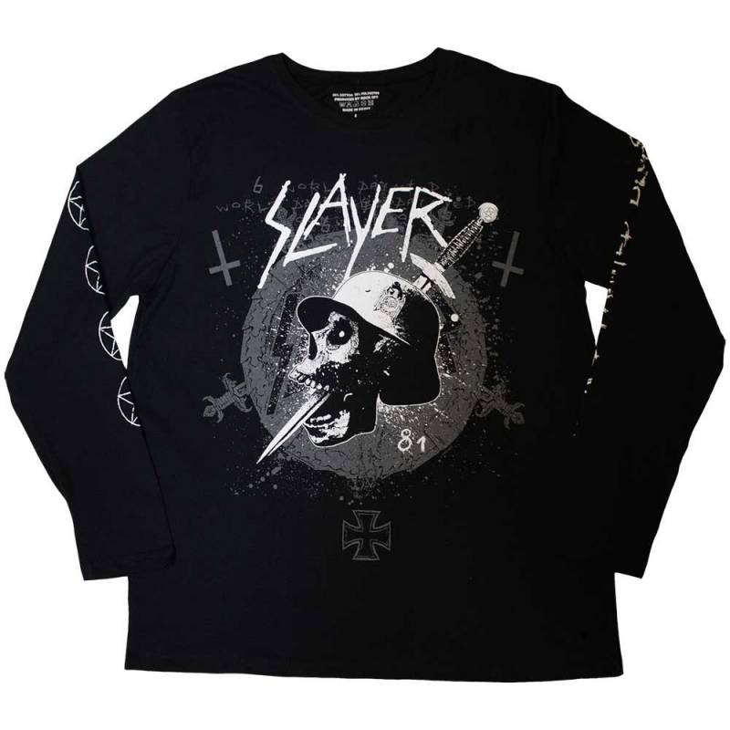 【予約商品】SLAYER Unisex Long Sleeve バンドTシャツ: Dagger Skull (Black) (Sleeve Print)