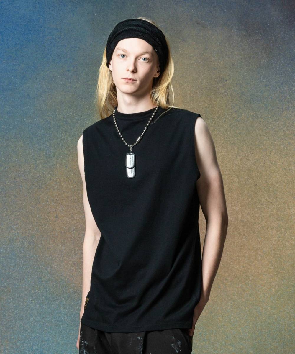 【予約商品】glamb(グラム)GB0225/CS21 : Mock Neck Tank Top / モックネックタンクトップ - Black
