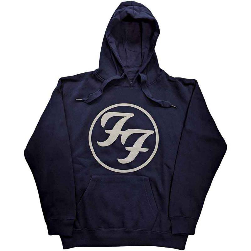 【予約商品】FOO FIGHTERS Unisex Pullover Hoodie: FF Logo (Navy Blue) - NAVY BLUE