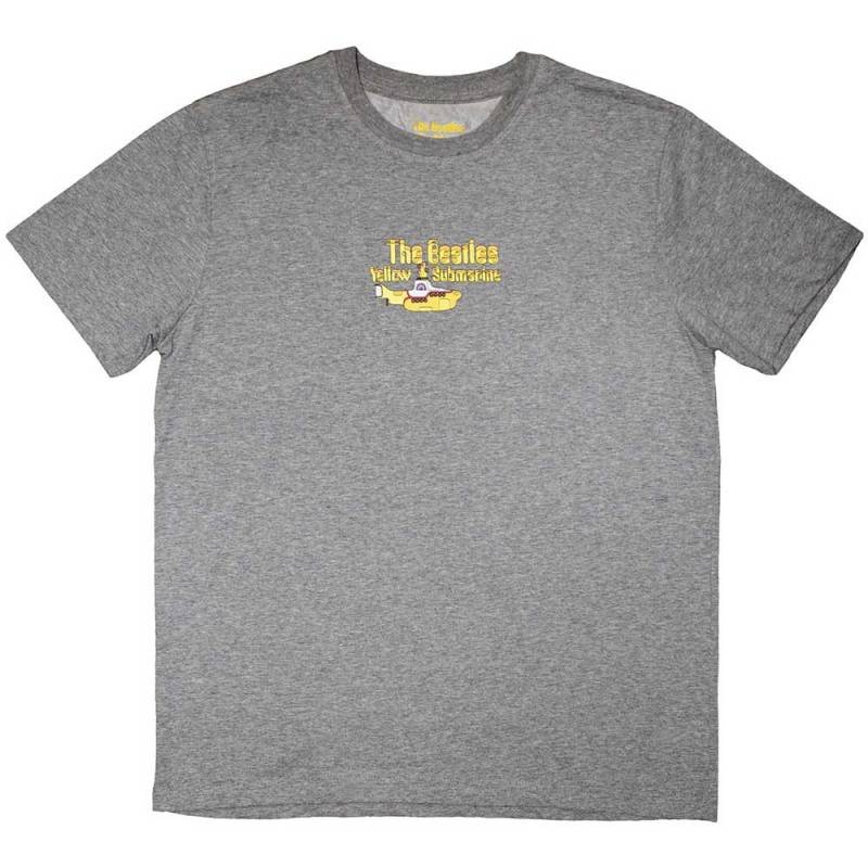 【予約商品】THE BEATLES バンドTシャツ ユニセックス: Yellow Submarine Mini Sub & Logo (Grey)
