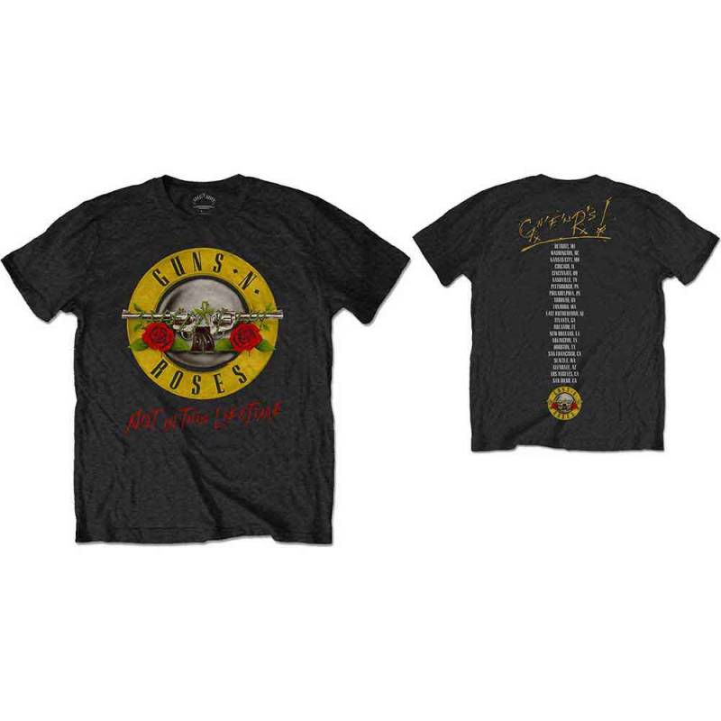 【予約商品】GUNS N' ROSES バンドTシャツ ユニセックス: Not in this Lifetime Tour (Black) (Back Print)