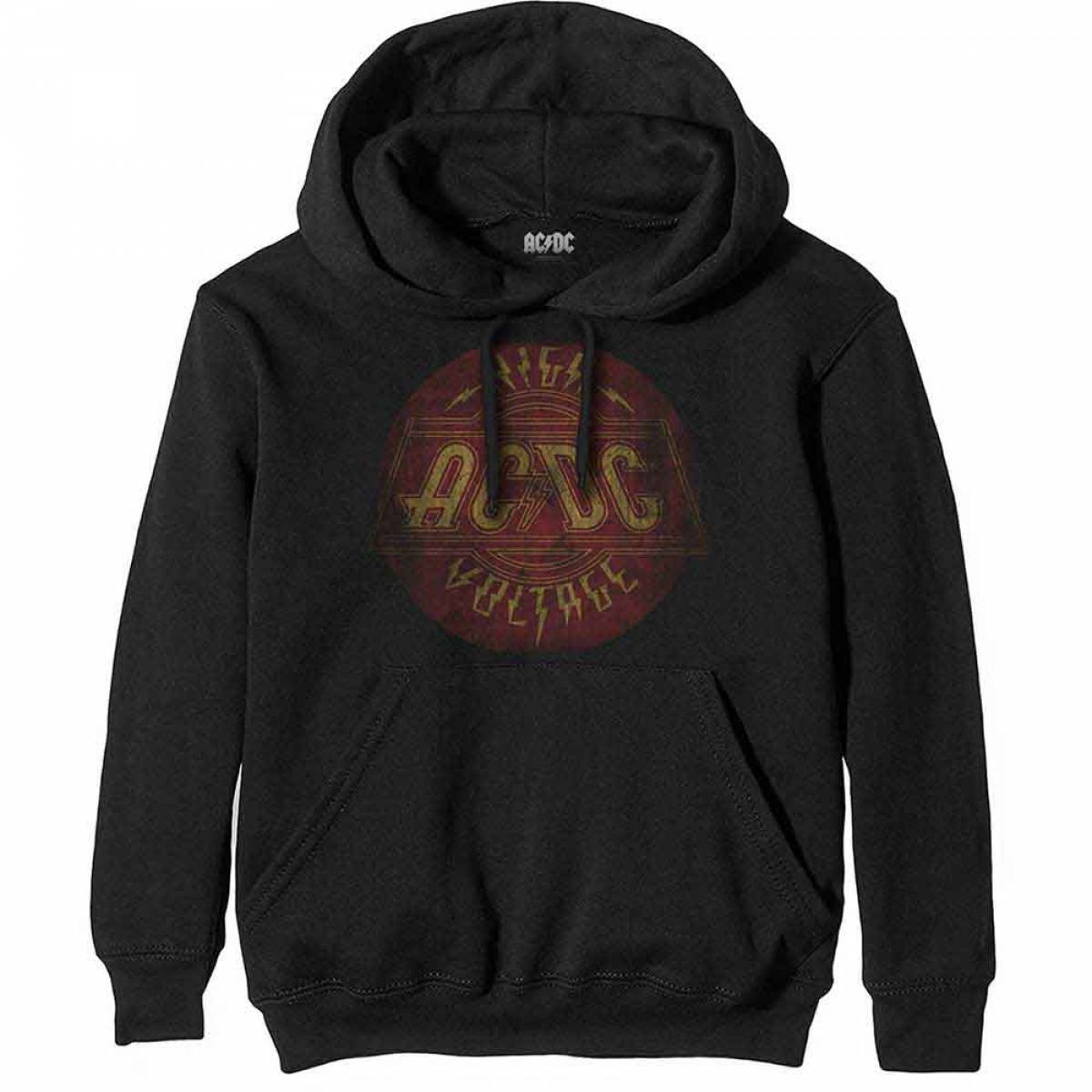 【予約商品】AC/DC Unisex Pullover Hoodie: High Voltage Vintage (Black) - BLACK