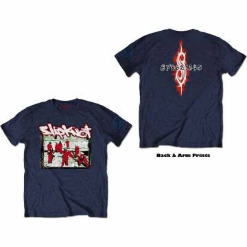 【予約商品】SLIPKNOT ユニセックスTシャツ: 20th Anniversary - Red Jump Suits (Back Print)