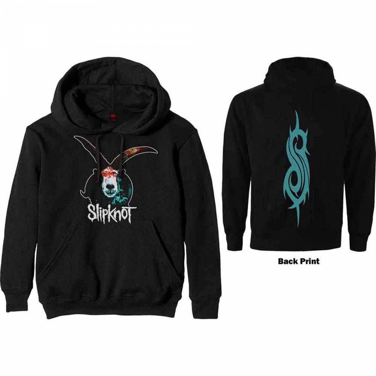 【予約商品】SLIPKNOT Unisex Pullover Hoodie: Graphic Goat (Black) (Back Print) - BLACK