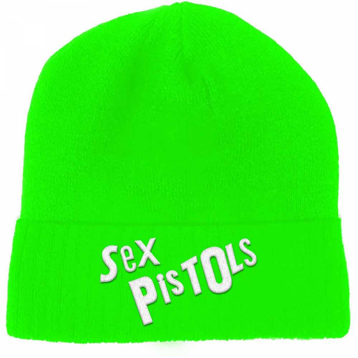 【予約商品】THE SEX PISTOLS Unisex Beanie Hat: Logo (Fluorescent Green) - FLUORESCENT GREEN