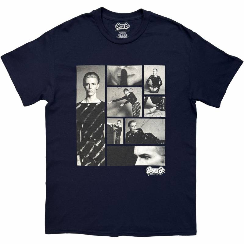 【予約商品】DAVID BOWIE バンドTシャツ ユニセックス: Starman Montage (Navy Blue)