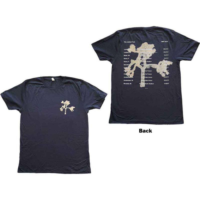 【予約商品】U2 バンドTシャツ ユニセックス: Joshua Tree Photo (Navy Blue) (Back Print & Ex-Tour)