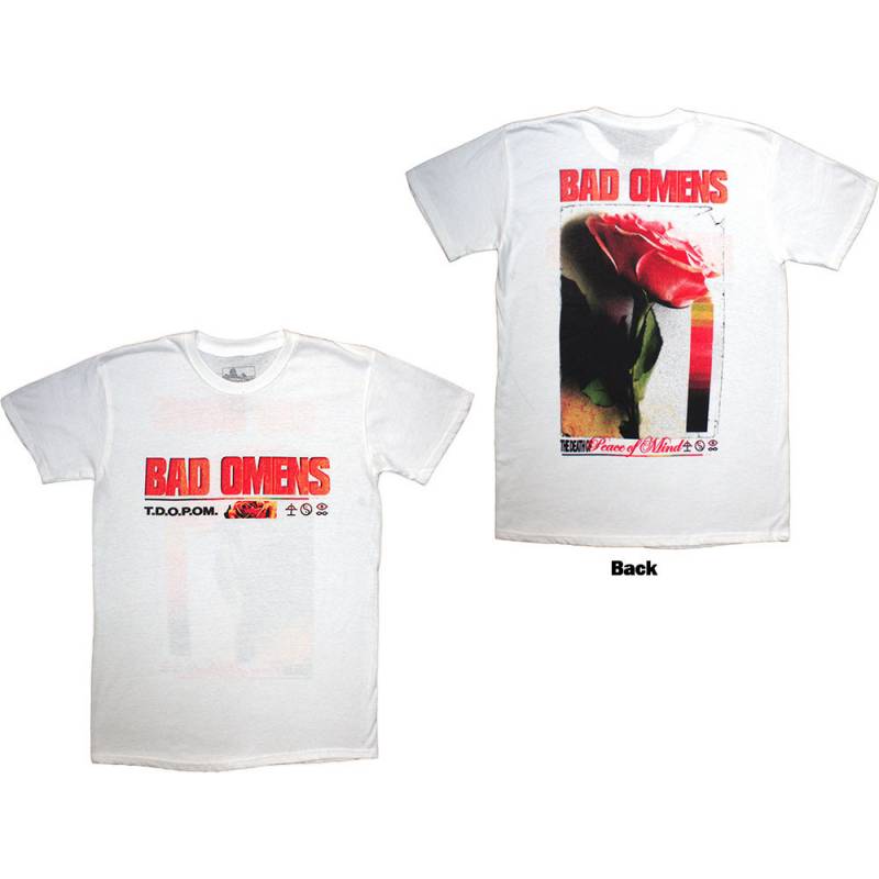BAD OMENS バンドTシャツ ユニセックス: Flower (White) (Back Print)