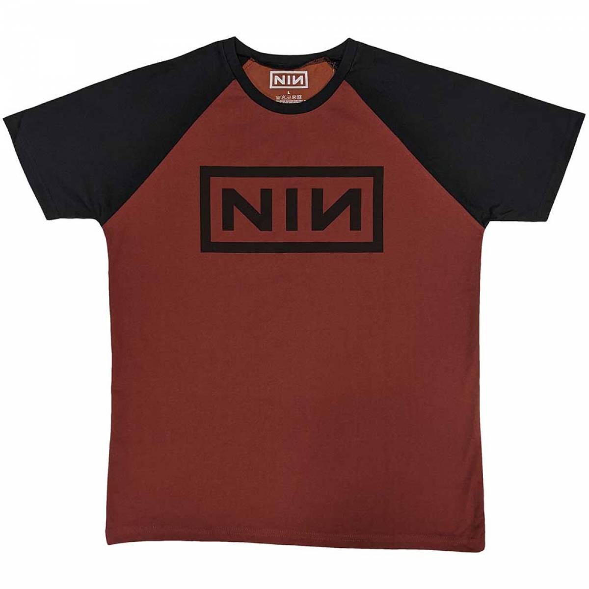 【予約商品】NINE INCH NAILS Unisex Raglan バンドTシャツ: Classic Logo (Red & Black) - RED & BLACK
