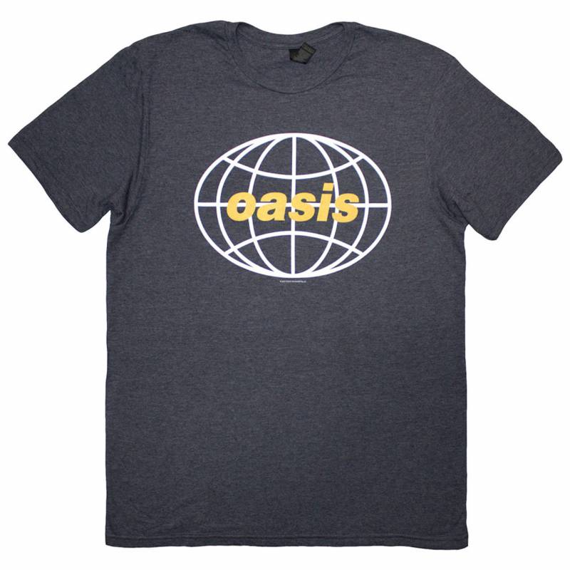 【予約商品】OASIS バンドTシャツ ユニセックス: Globe Logo (Navy Blue)