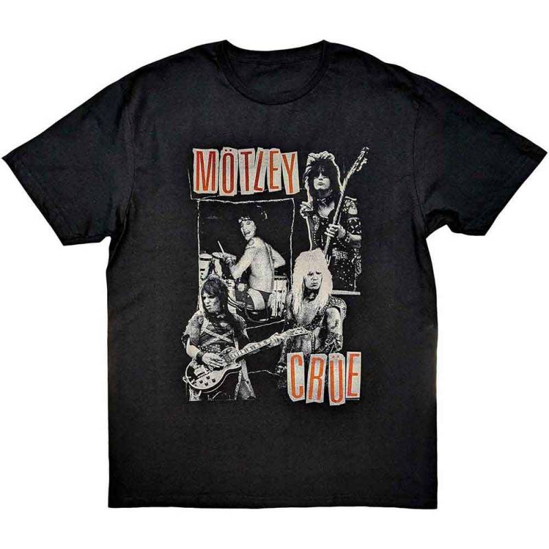 【予約商品】MOTLEY CRUE バンドTシャツ ユニセックス: Vintage Punk Collage (Black)
