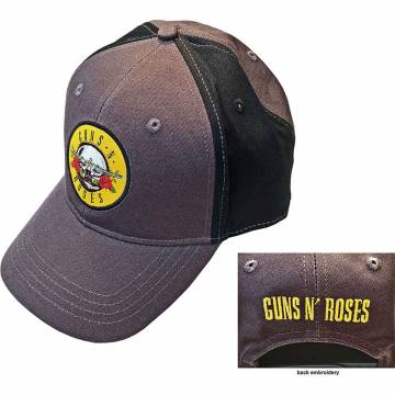 【予約商品】GUNS N' ROSES Unisex Baseball Cap: Circle Logo (Black & Charcoal Grey) (2-Tone) - BLACK & CHARCOAL GREY