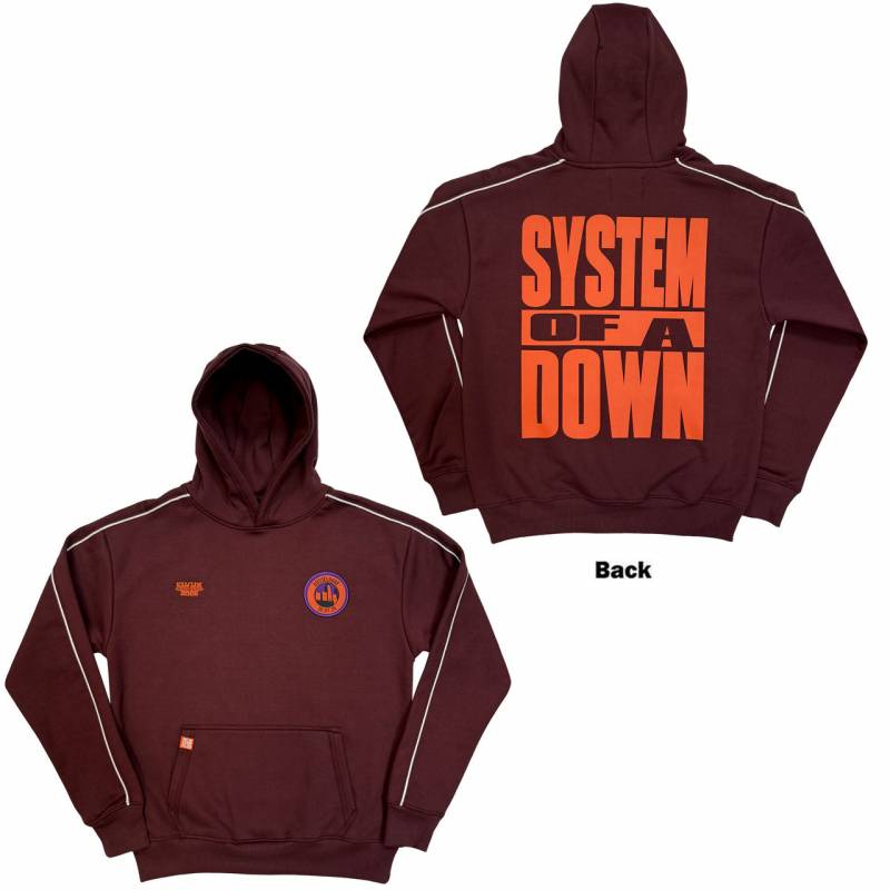 【予約商品】SYSTEM OF A DOWN Unisex Pullover Hoodie: Dusseldorf Event Tour '26 (Maroon Red) (Back Print & Ex-Tour)