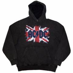 【予約商品】AC/DC Unisex Stone Wash Pullover Hoodie: Flag (Charcoal Grey) - CHARCOAL GREY
