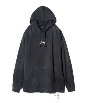 【予約商品】glamb(グラム)GB0125/CS11 : Destructive Hoodie / ディストラクティブフーディ - Black