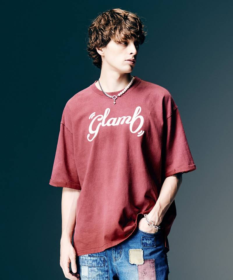 【予約商品】glamb(グラム)Spin Logo Fade T-Shirt / スピンロゴフェイドTシャツ - Red