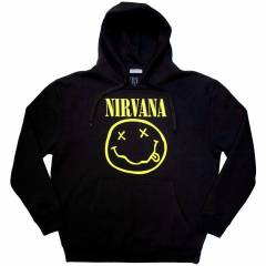 【予約商品】NIRVANA Unisex Pullover Hoodie: Yellow Happy Face (Black)