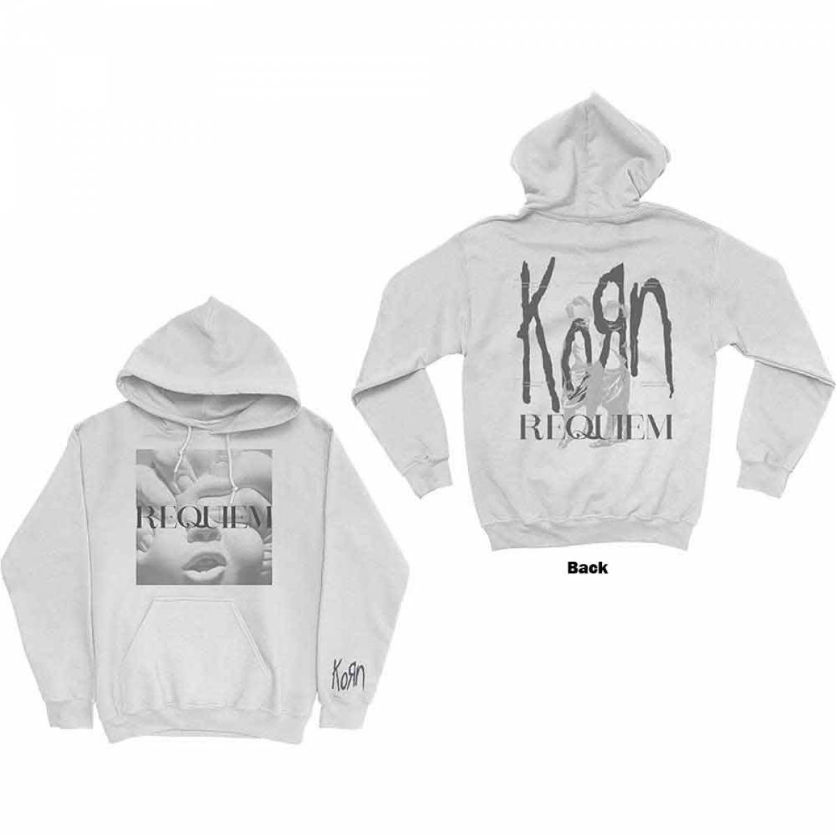 【予約商品】KORN Unisex Pullover Hoodie: Requiem (White) (Back Print) - WHITE