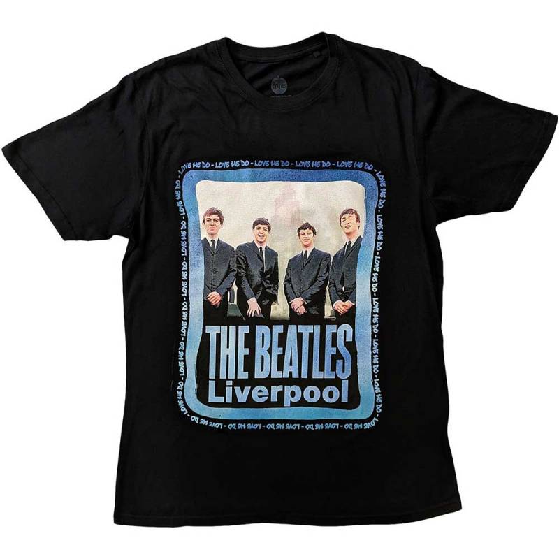【予約商品】THE BEATLES バンドTシャツ ユニセックス: Pierhead Frame (Black)