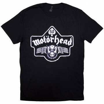【予約商品】MOTORHEAD バンドTシャツ ユニセックス: 50 Years Ace Wings Emblem (Black) - BLACK