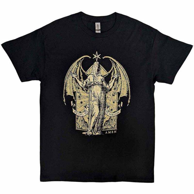 【予約商品】BRING ME THE HORIZON バンドTシャツ ユニセックス: Angel Amen (Black)
